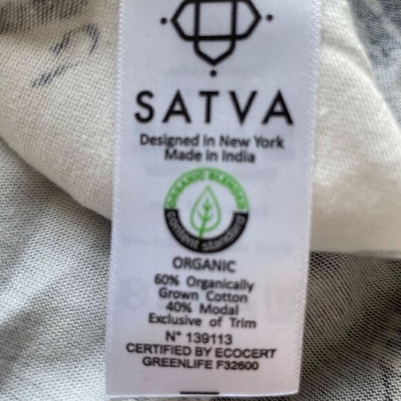 Satva Gray Brush Print Cocoon Wrap - Picture 4 of 8